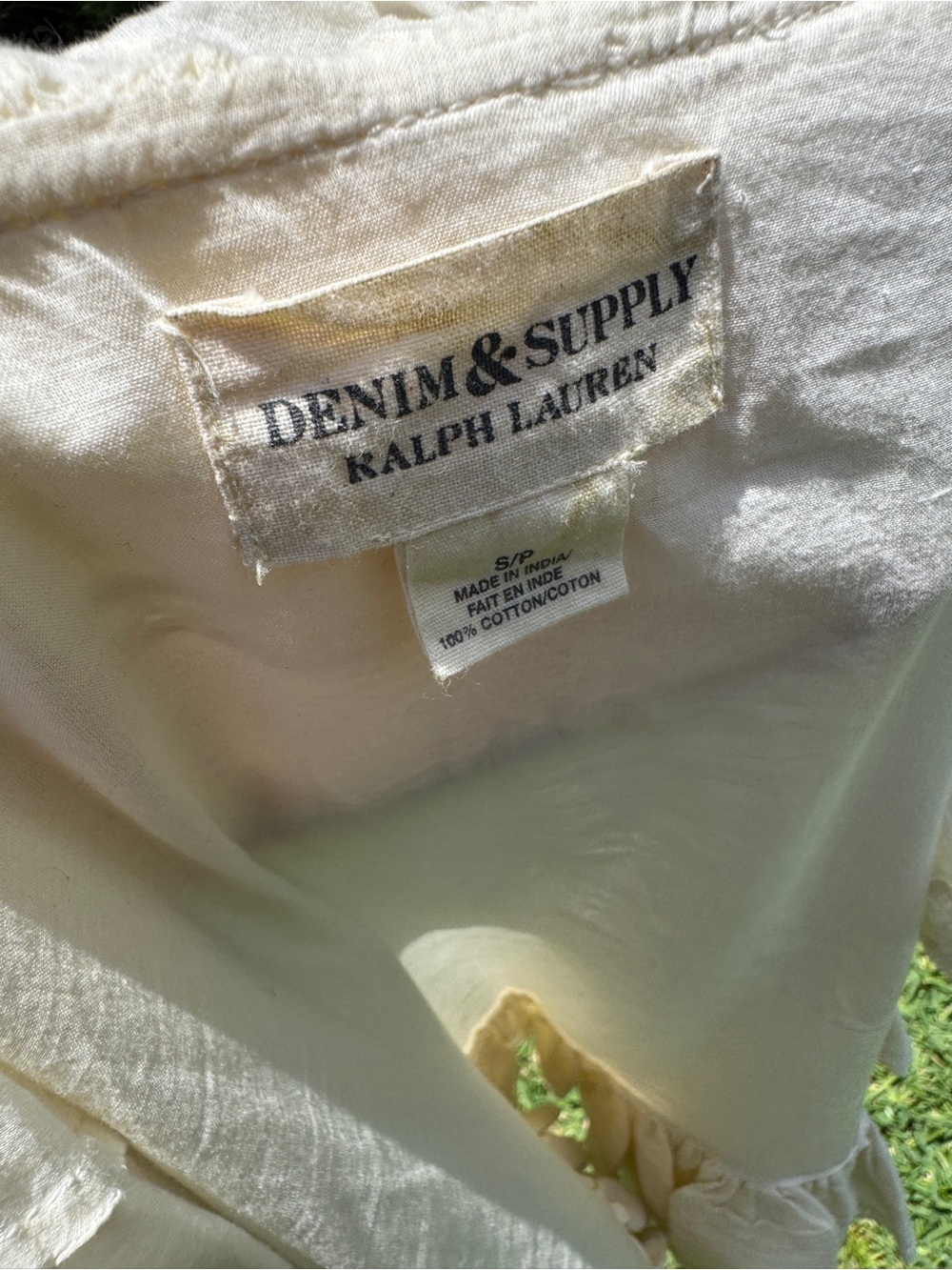 Denim & Supply Ralph Lauren Off-White Cotton Blouse - Picture 5 of 6